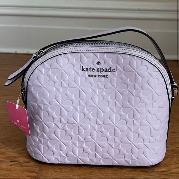 Kate Spade Hollie Spade Clover Geo Embossed Extra Large Dome Crossbody Bag - Picture 1 of 5